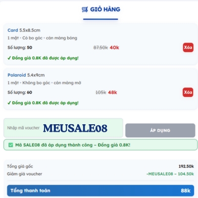 Cách sử dụng mã MEUSALE08